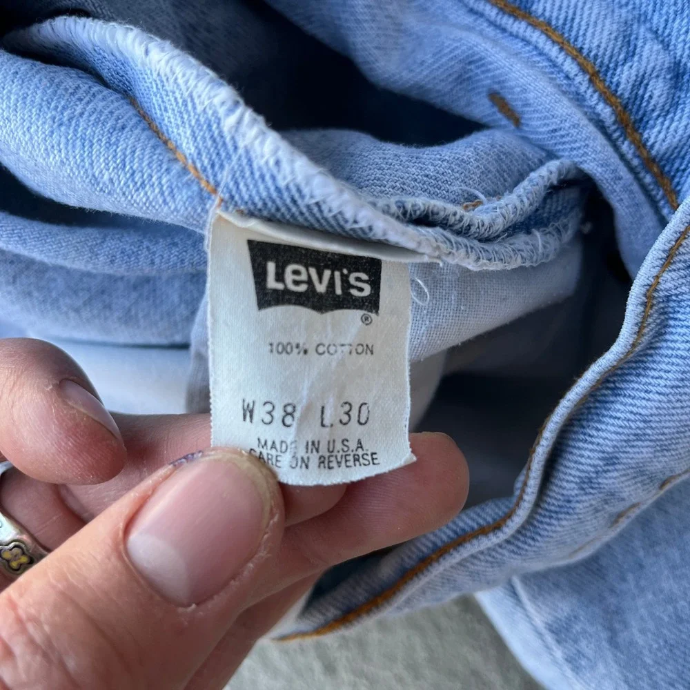 VTG Levi's 501 1992 Jeans Mens Actual size W36 L29.5‎ Light Wash Grunge USA